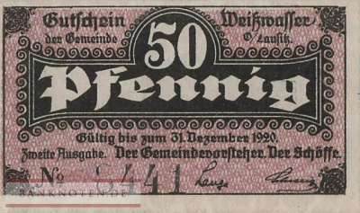 Weisswasser - 50  Pfennig (#VAW025_4g_UNC)