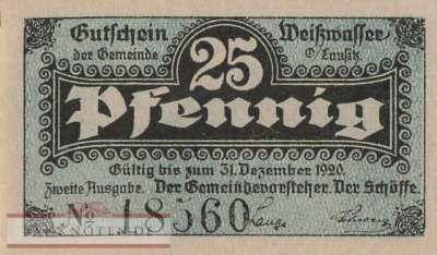 Weisswasser - 25  Pfennig (#VAW025_5b_UNC)