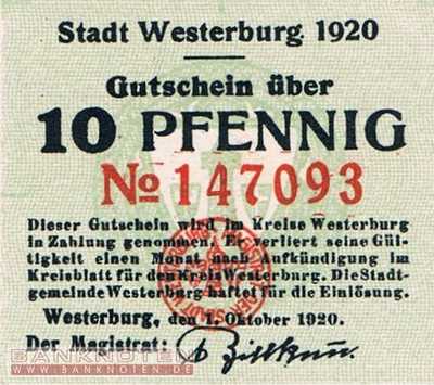 Westerburg - 10  Pfennig (#VAW033_4a-2_UNC)
