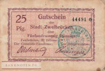 Zweibrücken - 25  Pfennig (#VAZ019_1a_VF)