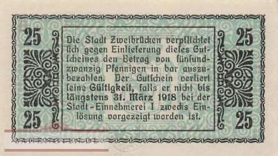 Zweibrücken - 25  Pfennig (#VAZ019_2b_UNC)