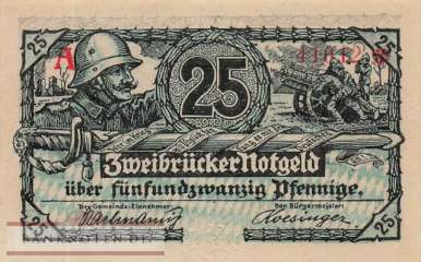 Zweibrücken - 25  Pfennig (#VAZ019_3a_UNC)