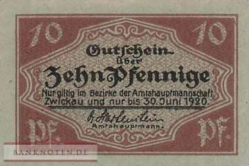 Zwickau - 10  Pfennig (#VAZ022_3c_UNC)