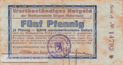 Singen - 5 Goldpfennig Mark (#WBN_4640-2a_F)
