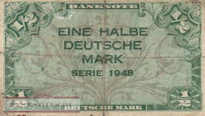 Germany - 1/2  Deutsche Mark (#WBZ-01_VG)