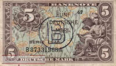 Germany - 5  Deutsche Mark (#WBZ-16a_F)