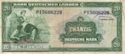 Germany - 20  Deutsche Mark (#WBZ-27_F)