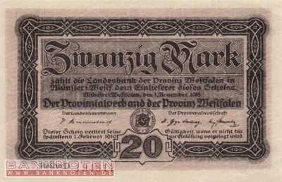 Westfalen - 20  Mark (#WFA04b_UNC)