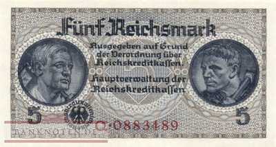 Deutschland - 5  Reichsmark (#ZWK-004a_UNC)
