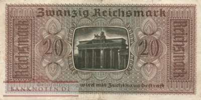 Deutschland - 20  Reichsmark (#ZWK-005a_F)