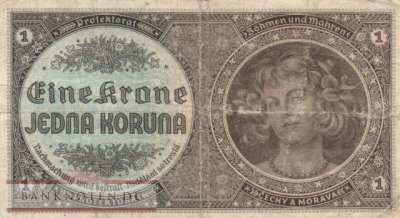 Protectorate of Bohemia and Moravia - 1  Krone (#ZWK-009a_VF)