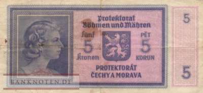 Protectorate of Bohemia and Moravia - 5  Kronen (#ZWK-010a_F)