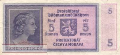 Protectorate of Bohemia and Moravia - 5  Kronen (#ZWK-010a_VF)