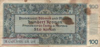 Protectorate of Bohemia and Moravia - 100  Kronen (#ZWK-011a_VG)
