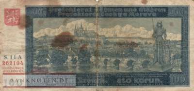 Protectorate of Bohemia and Moravia - 100  Kronen (#ZWK-011a_VG)
