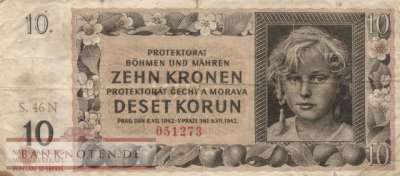 Protektorat Böhmen und Mähren - 10  Kronen (#ZWK-014a_VG)