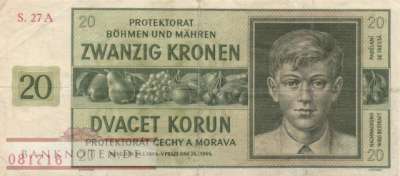 Protectorate of Bohemia and Moravia - 20  Kronen (#ZWK-015a_VF)
