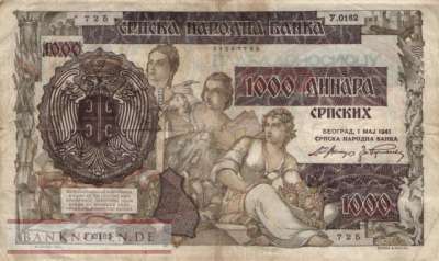 German occupation of Serbia - 1.000  Dinar (#ZWK-060_VG)