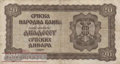 Deutsche Besatzung Serbien - 20  Dinar (#ZWK-061_F)