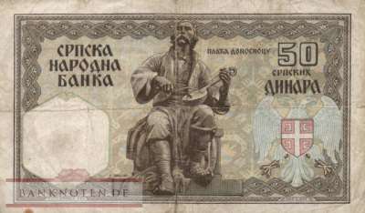 German occupation of Serbia - 50  Dinar (#ZWK-062_F)