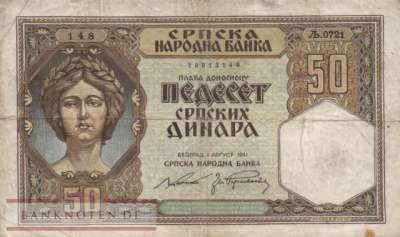 Deutsche Besatzung Serbien - 50  Dinar (#ZWK-062_F)
