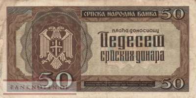 Deutsche Besatzung Serbien - 50  Dinar (#ZWK-065_F)