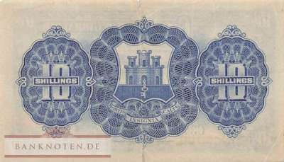 Gibraltar - 10  Shillings (#014b_VG)