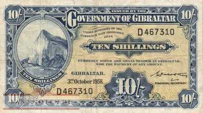 Gibraltar - 10  Shillings (#017-58_F)
