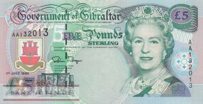 Gibraltar - 5  Pounds (#025a_UNC)