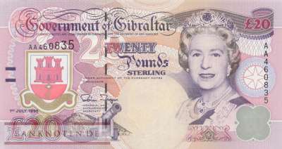 Gibraltar - 20  Pounds (#027_UNC)