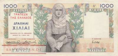 Griechenland - 1.000  Drachmai (#106a_VF)