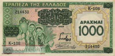 Griechenland - 1.000  Drachmai (#111a_VF)