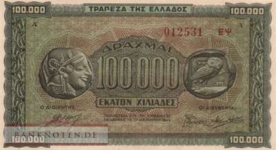 Greece - 100.000  Drachmai (#125b_AU)