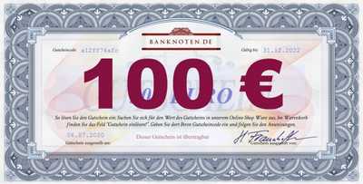 100 Euro gift voucher for www.banknoten.de