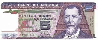 Guatemala - 5  Quetzales (#067-88_UNC)