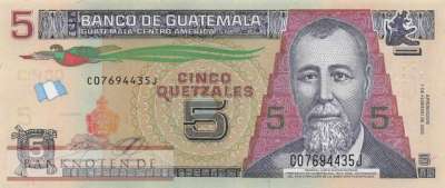 Guatemala - 5 Quetzales (#122Ah_UNC)