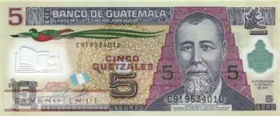 Guatemala - 5  Quetzales - polymer (#122b_UNC)