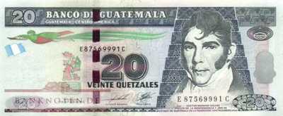 Guatemala - 20  Quetzales (#124c_UNC)
