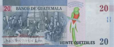 Guatemala - 20  Quetzales (#128_UNC)