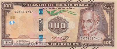 Guatemala - 100  Quetzales - 80 Jahre... (#130_UNC)