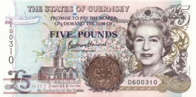 Guernsey - 5  Pounds (#056d_UNC)
