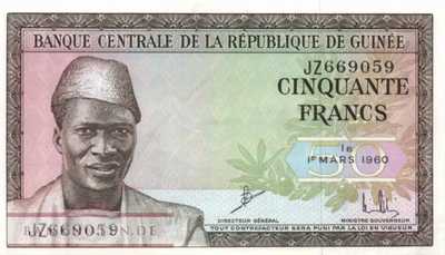 Guinea - 50  Francs (#012a_UNC)