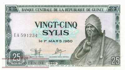 Guinea - 25  Sylis (#024a_UNC)