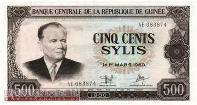 Guinea - 500  Sylis (#027a_UNC)