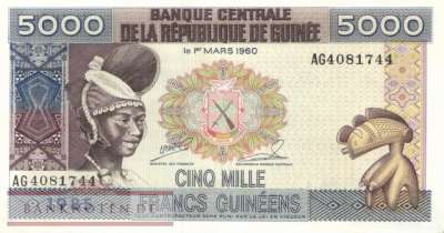 Guinea - 5.000  Francs Guinéens (#033a-2_UNC)