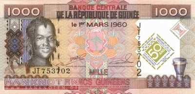 Guinea - 1.000  Francs Guinéens - 50 years BCRG (#043a_UNC)