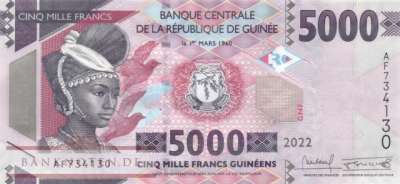 Guinea - 5.000  Francs Guinéens (#049d_UNC)