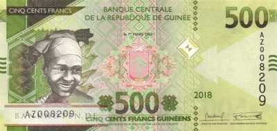 Guinea - 500  Francs Guinéens - Ersatzbanknote (#052aR_UNC)