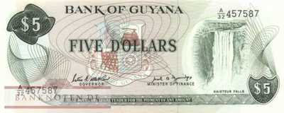 Guyana - 5 Dollars (#022e_UNC)