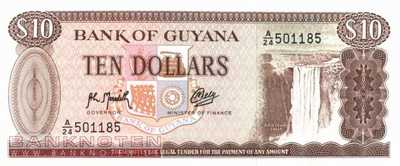 Guyana - 10 Dollars (#023f_UNC)